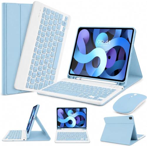 LAMA Wireless Keyboard Case with Mouse for iPad Air 4th/5th Generation & iPad Air 11 M3/M2 (2025/2024), Detachable Case with Keyboard with Pencil Holder for 11 inch iPad Pro (4th/3rd/2nd/1st Gen)