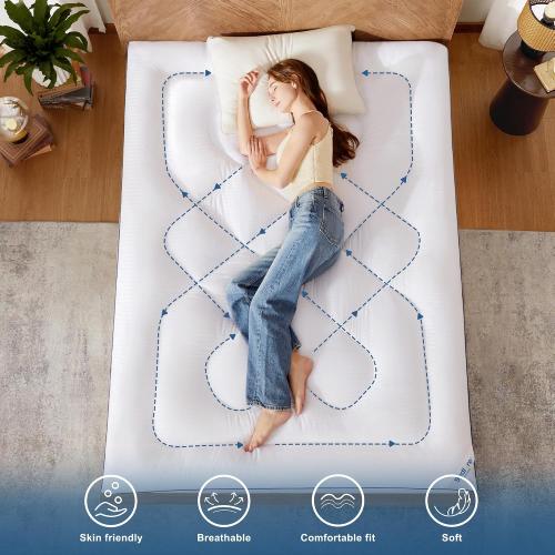 BEDLORE King Mattress Topper, Thick Pillow Top Bed Cover Soft Mattress Pad