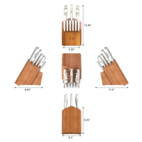 Cangshan L Series 17 Piece German Steel Forged Knife Set (White)‼️light dirt and incomplete‼️