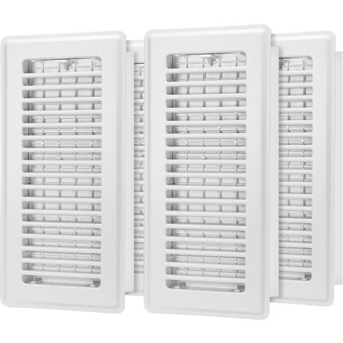 Floor Register 4x10, 4 Pack Floor Vent Covers for Home Floor Heavy Duty Steel Panel Walkable Floor Grates Adjustable Air Vent Covers 4 x 10 Floor Vent, White