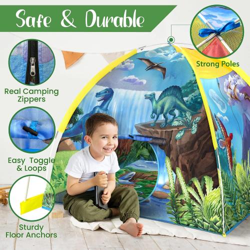 Missing toys W&O Dino Super Dome with Roar Button, Dinosaur Toys and LED Lights - Epic Dinosaur Tent for Kids Aged 3-12 Perfect for Indoor & Outdoor Adventures