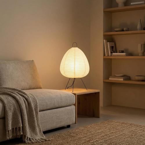 Akari Noguchi Rice Paper Lamp • Dimmable Japanese Paper Lantern Lamp • Japanese Decor Lantern • Cozy Japandi Style • Paper Lantern Light