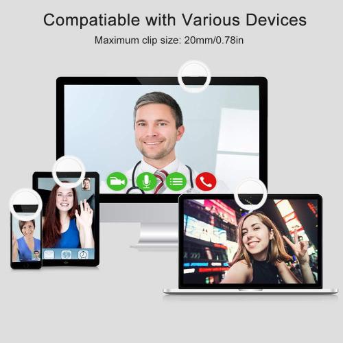 Selfie Ring Light, QIAYA Portable Clip Selfie Light with 36 LED for Smart Phone Photography, Camera Video