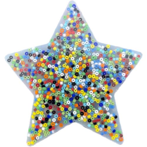 Flexible Silicone Sensory Fidget Pad, Multi-Color Mini Bead Covered Stress Relief Toy for Daily Calming, Anxiety Relief, Star