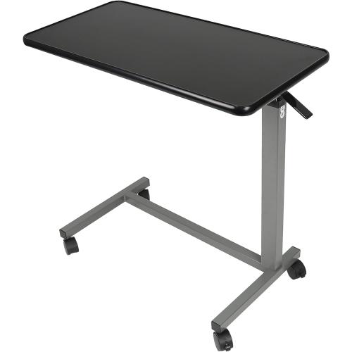 Vaunn Medical Cart Adjustable Overbed Table with Wheels – Rolling Bedside Table for Hospital, Portable Standing Cart & Laptop Desk for Bed, Couch, Wheelchair