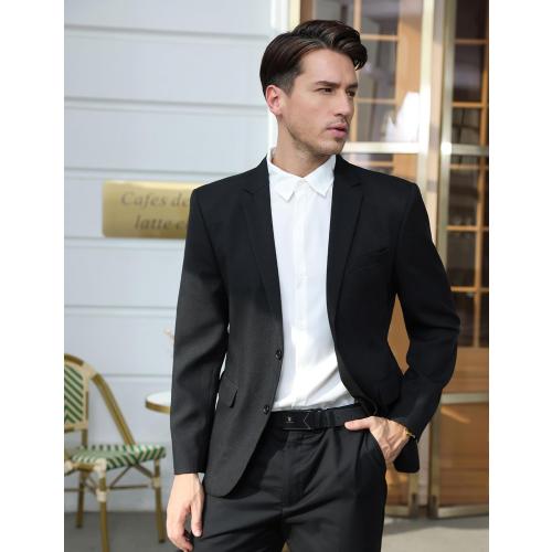 Black XXL Casual Blazers for Men Lightweight Blazer Jacket 2 Button Linen Sport Coats for Men Sport Coats & Blazers Slim Fit Casual Suit Jacket Black Professional Blazer Fashion
