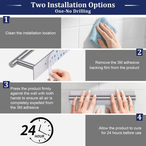 Lairuier Brushed Nickel Toilet Paper Holder, Adhesive or Screw Wall Mount