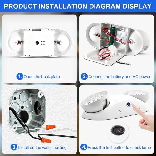 LED Emergency Lights for Business, 90 Mins Battery Backup, UL 924, 1 Pack