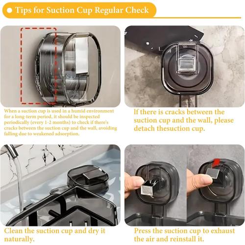 Suction Cup Shower Caddy, 1 Pack Shower Shelves for Inside Shower No Drilling,Large