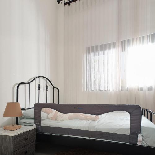 TotCraft Bed Safety Rails for Toddlers - Bed Rail Guard for Queen, King, Full Szie, Twin Mattress Bed (Grey, 59Wx23.5H Inch (Long Extra Tall))