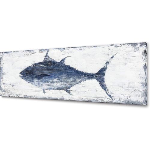 Yihui Arts Decor Abstract Fish Sealife Canvas Wall Art Prints Gallery Wrapped Ready to Hang for Coastal Bedroom Livingroom Office Wall Decoration