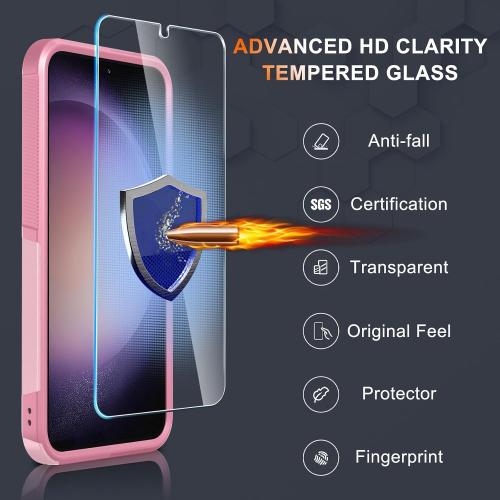 for Samsung Galaxy S25 Plus Case, Full Body Heavy Duty Cover, Cute Pink