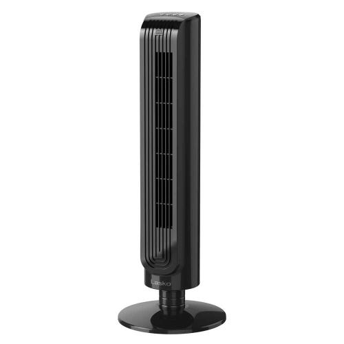 32 in. 3-Speed Oscillating Portable Black Tower Fan with 8-Hour Timer and Remote Control