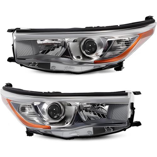 Jecoupoon 811500E250 811100E250 Halogen Headlight w/o Bulbs Compatible with 2014-2016 Highlander LE Plus/LE/Limited/XLE Driver & Passenger Side