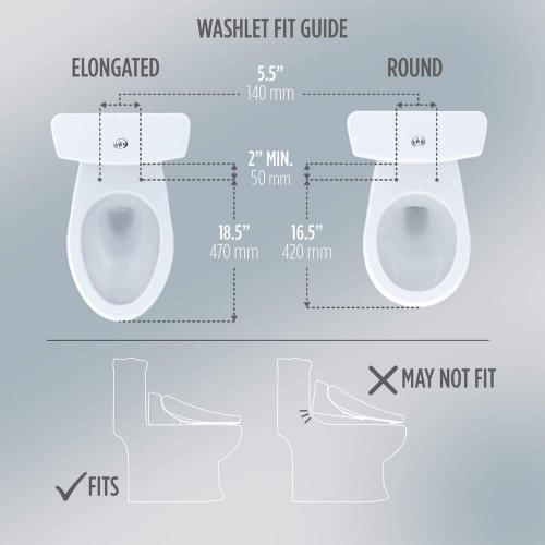 S2 Washlet Electric Heated Bidet Seat for Elongated Toilet in Cotton White