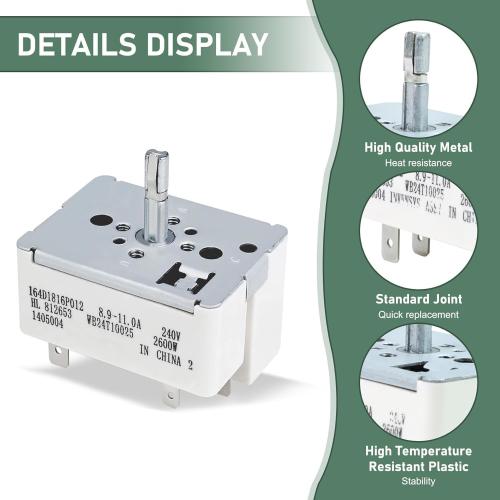 Wb24t10025 Infinite Switch Replace for GE Stove Parts, 8 Inch