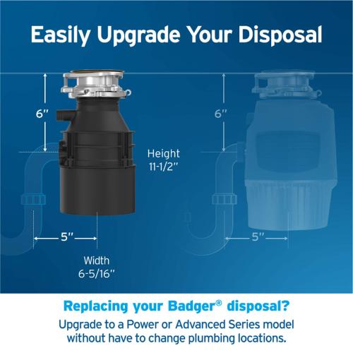InSinkErator Badger 5XL Continuous feed 1/2-HP Septic Safe Non-corded Garbage Disposal