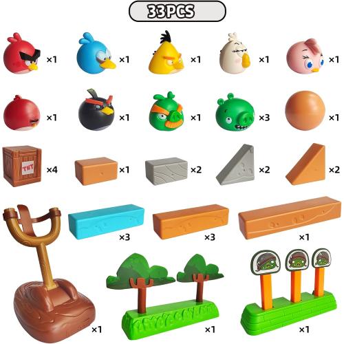 ROLOSO Angry Birds Toys Playsets Build N’ Launch Construction Brick Assembly Building Blocks Sets Pig City Strike 2 Takedown Space Planet Game Catapult Slingshot Gift Box