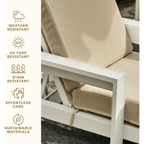 Honeycomb Outdoor Heritage Chaise Cushion for Patio Furniture, 21.5 x 70 | Textured Solid Bone Chair Cushion, Water & Fade Resistant, Reversible Design, Removable Cover for Outdoor Furniture