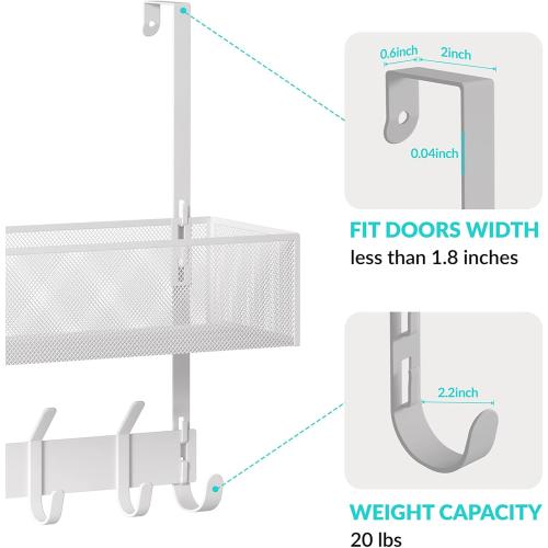 LUCYCAZ Over The Door Hooks Organizer, Door Hanger Storage with Coat Hooks