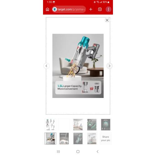 YOMA V6 Cordless Stick Vacuum Cleaner, 600W 50KPA, LED Touch Screen, 