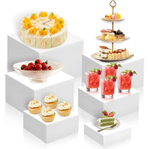 12 Large Buffet Risers,3Pcs 12,10,8 Buffet Risers,Food Risers for Buffet Table Display Stand Shelf for Party Catering Dessert Jewelry Collectibles Acrylic Cube Boxes