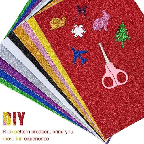 20 Sheets Black Glitter Cardstock 8.5 x 11 Inches