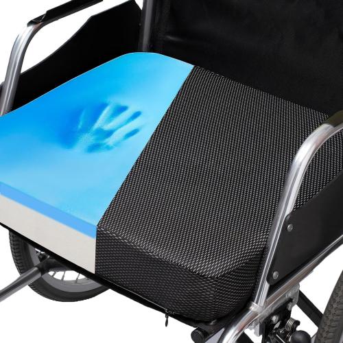 CYLEN Ifoam Gel Infused Memory Foam Layer Wheelchair Cushion - Seat Cushion for Wheelchair-Office Chair, Kitchen Chair, Car Seats-Pressure Sore and Tailbone Pain Relief-High Dense Polyfoam Base(Black)