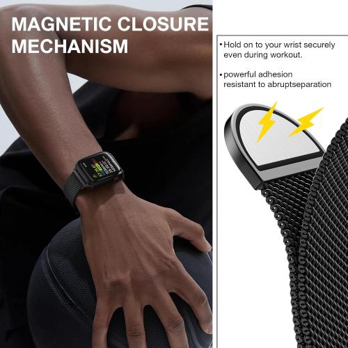 Milanese Loop Compatible with Apple Watch Bands 46 44 45 49mm men and women