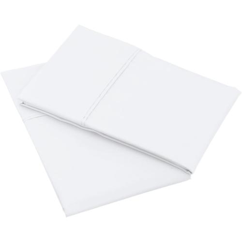 Amazon Basics 400 Thread Count 100% Cotton Pillowcases, Sateen Weave, Wrinkle Resistant, Standard Size, 20 x 30, White, Set of 2, Pillows Not Included