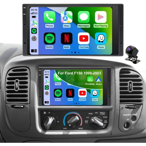 5Gwifi Upgrade Radio for Ford F150 1999-2003, F250/F350 1998-2004, Expedition 1999-2002, Ranger 1998-2011, E150/E250/E350 1999-2008, Explorer 6.8 Touchscreen Setero Apple Carplay Android Auto GPS FM
