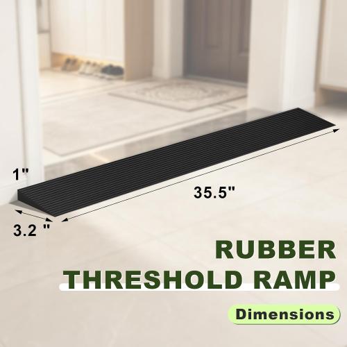 1 Rubber Threshold Ramp, Wheelchair Ramp for Doorway