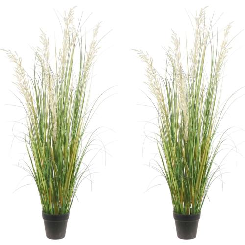 AfanD Artificial Plant, 47in Tall, 2pk Grass, Faux House Plant in Pot, Indoor Decorative Flowers & Plants, Housewarming Gift