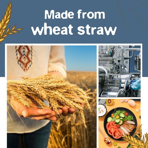Teivio 72-Piece Kitchen Plastic Wheat Straw Dinnerware Sets for 6, Dinner Plates, Plates and Bowls Sets,Cups, Flatware, Sauce Dish,Dishwasher Safe, Unbreakable Apartment RV Camping Dishes, Black