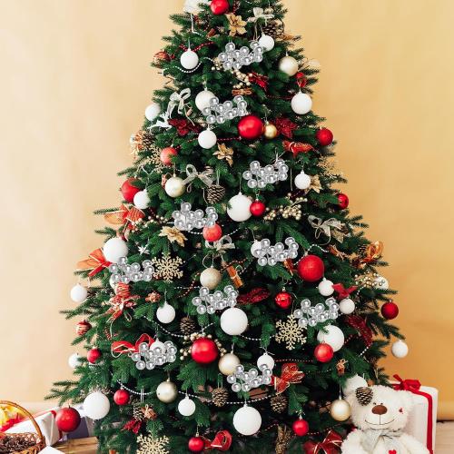 Lystaii 200pcs Artificial Holly Berries Mini 10 mm Christmas Fake Berries with Wire Stems Artificial Berry Fake Berry Stems Picks for Christmas Tree Decorations Wreath Craft Wedding Party (Silver)