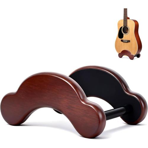 Acoustic Guitar Stand, Portable Adjustable Guitar Stand Floor, Clip-On Self-Standing Solid Wood Guitar, Guitar Holder for Acoustic, Classic and Folk Guitar