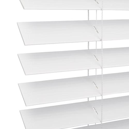 Lotus & Windoware Cordless 2 Faux Wood Room Darkening Horizontal Blind, 34 W x 60 L, Bright White, Embossed