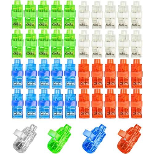 Novelty Place 40Pcs LED Party Finger Lights for Kids with Screw-Secured, LED Finger Flashlight Light Up Finger Ring Toys for Party Favor, Halloween, Raves, Concert Shows