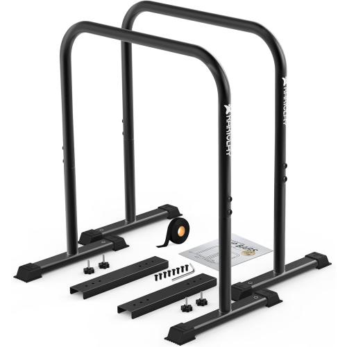2026 Upgrade World's Best Strongest Premium Dip Bars with Adjustable Ultra-Stable Settings & Non-Slip Feet - USA Original Patent, USA Designed, USA Shipped, USA Warranty