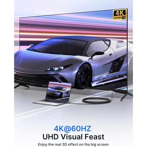 JSAUX Mini HDMI to HDMI Cable 15FT, [Aluminum Shell, Braided] High Speed 4K 60Hz HDMI 2.0 Cord, Compatible with Camera, Camcorder, Tablet and Graphics/Video Card, Laptop, Raspberry Pi Zero W - Grey