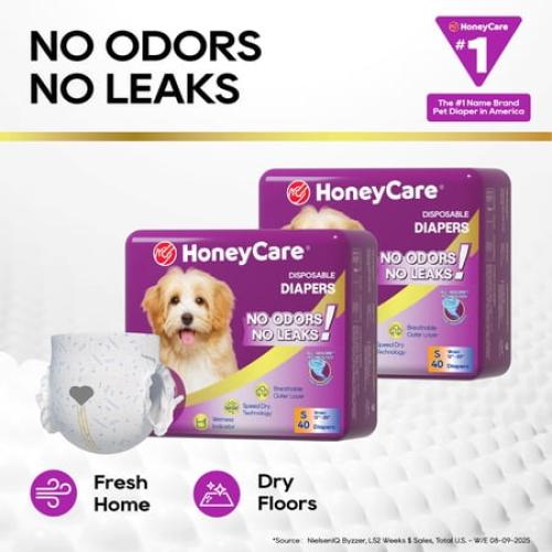 Honey Care All-Absorb A31 Disposable Female Dog Diapers Small Size, 40 Count, Super Absorbent