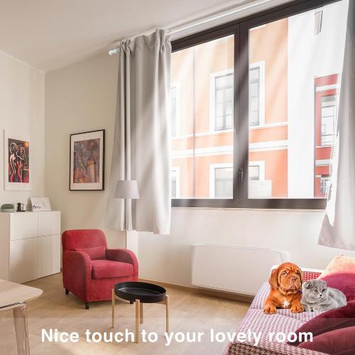 1 Inch White Curtain Rod for Windows 26 to 42 Inch with Window Treatment Hardware - Decorative Bedroom Kitchen Drapery Window Curtain Rod and Bracket Set for Drapes and Curtains