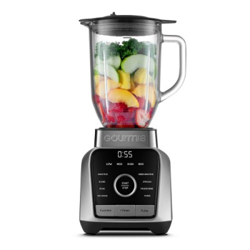 ‼️has mild stains ‼️Gourmia Digital Blender with 8 Total Blend Programs, 4 Speeds & Round-Plated Tamper Gray