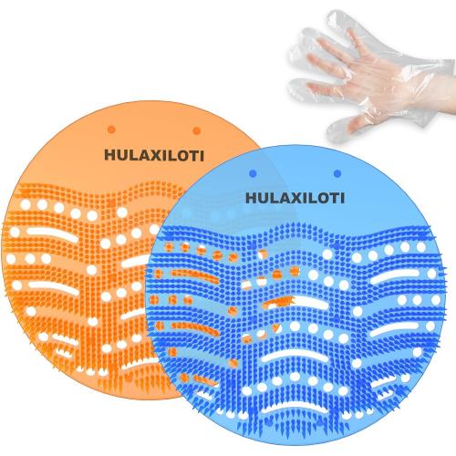 Urinal Screen Deodorizer(50 pack), Anti-Splash Urinal Screens Cakes with Long-Lasting Fragrance for Men Toilet Bathroom Airport Office Mall Hotel (25 Blue, 25 Orange)