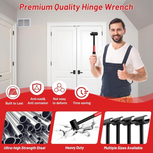 4-in-1 Door Hinge Adjustment Tool, Hinge Gap Adjusting Wrench Fits 14-25mm