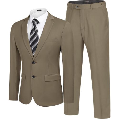 COOFANDY Men's 2 Piece Suits Classic Fit 2 Button Dress Suits Tuxedo Jacket Blazer for Wedding Business Dinner Prom