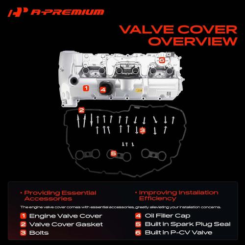 A-Premium Upgraded Aluminum Engine Valve Cover Kit