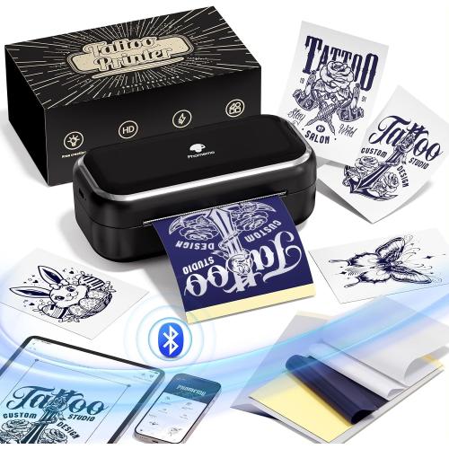 Phomemo Tattoo Stencil Printer with 30pcs Transfer Paper, 2026 Mini Tattoo Stencil Printer, AI Creative Bluetooth Tattoo Printer Machine Easy to Use for Tattoo Beginners, Enthusias, Artists