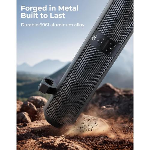 KEMIMOTO UTV Sound Bar 28 Inch ATV Soundbar 4X Subwoofers LED Party Lights Bluetooth Golf Cart Sound Bar 2X Tweeters Compatible with Polaris RZR Can-Am X3 Defender CFMOTO for 1.56- 2.25 Roll Cage