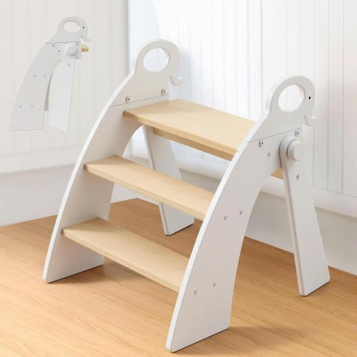 Step Stool for Toddlers & Kids, Bathroom Sink, 3 Step Foldable